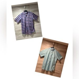 Izod Performance Short Sleeve Button Down Dress Shirts Men’s M Lot of 2